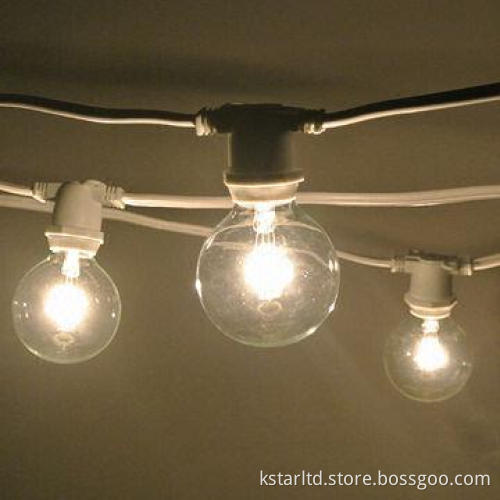 100ft White Commercial C9 String Light with G40 Clear Bulbs